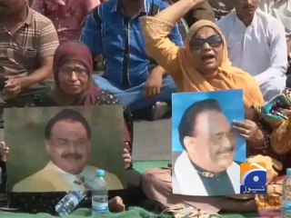 MQM stages protest in Karachi-25 Sept 2014