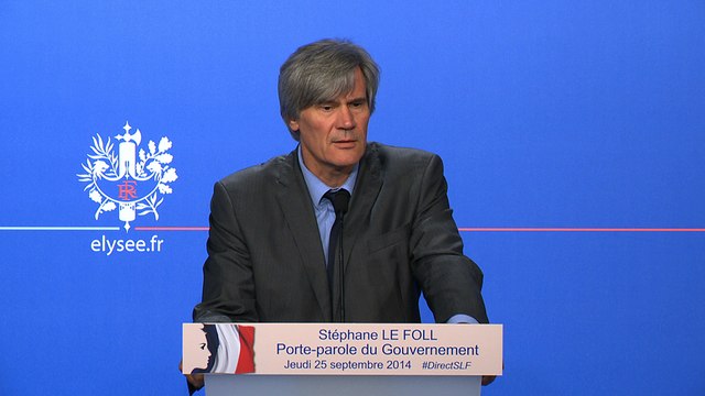 Point de presse de Stéphane Le Foll, porte-parole du Gouvernement, le 25 septembre
