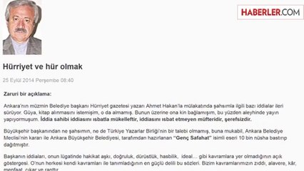 Akit Yazarından Gökçek'e: İddiasını İspat Etmeyen Şerefsizdir