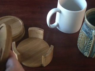HealthPro Organic Moso Bamboo Collection 5-Piece Heavy Duty Round Coaster Set