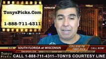 South Florida Bulls vs. Wisconsin Badgers Free Pick Prediction College Football Point Spread Odds Betting Preview 9-27-2014