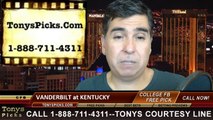 Kentucky Wildcats vs. Vanderbilt Commodores Free Pick Prediction College Football Point Spread Odds Betting Preview 9-27-2014