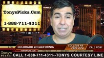 California Golden Bears vs. Colorado Buffaloes Free Pick Prediction College Football Point Spread Odds Betting Preview 9-27-2014