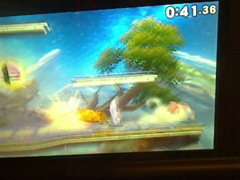 Mario VS Pikachu The Pokemon In A Super Smash Bros. For Nintendo 3DS Demo Match / Battle / Fight