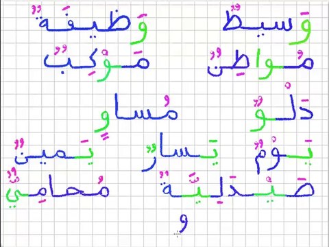 Leçon 12 - vidéo 2 - Exemples de mots avec les lettres و ي et les lettres précédentes affectées de Voyelles