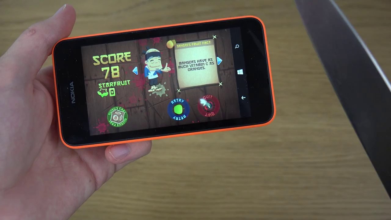 Nokia Lumia 530 - Knife Screen Scratch Test (4K)