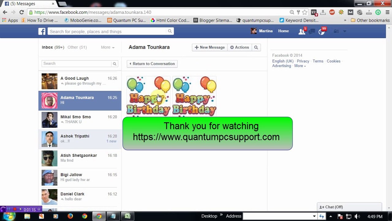 Need all in one? See all images within a face book chat all together