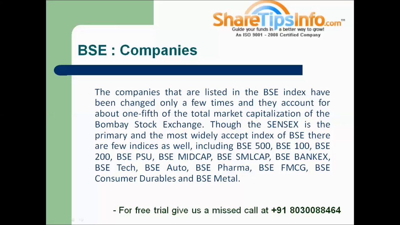 Bombay Stock Exchange - ShareTipsInfo report on BSE