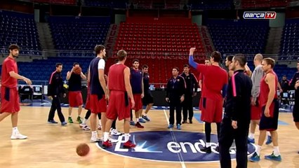 Entrenamiento del Barça de baloncesto en Vitoria