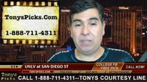 San Diego St Aztecs vs. UNLV Rebels Free Pick Prediction College Football Point Spread Odds Betting Preview 9-27-2014