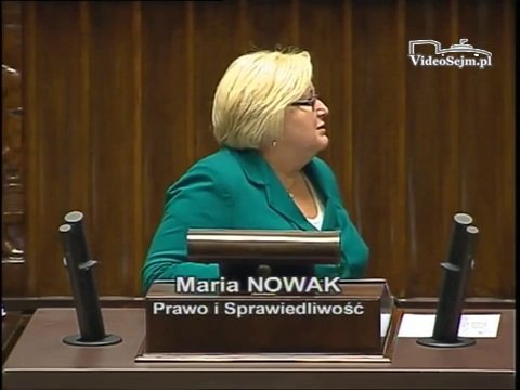 Poseł Maria Nowak - Wystąpienie z dnia 24 wrze�nia 2014 roku.