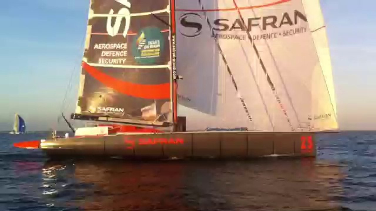 Départ des #imoca de #lorient en préparation de la #routedurhum : Marc Guillemot