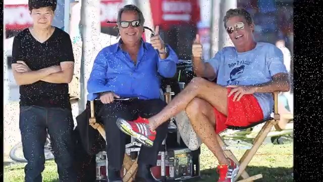 Justin Bieber and David Hasselhoff take a drive in Kitt from Knight Rider in Venice Beach