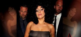 Lady Gaga goes bra-less wearing a VERY plunging neckline as she arrives with Tony Bennett for Cheek To Cheek performance in New York