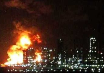 Firefighters Battle Blaze at Refinery in Milazzo