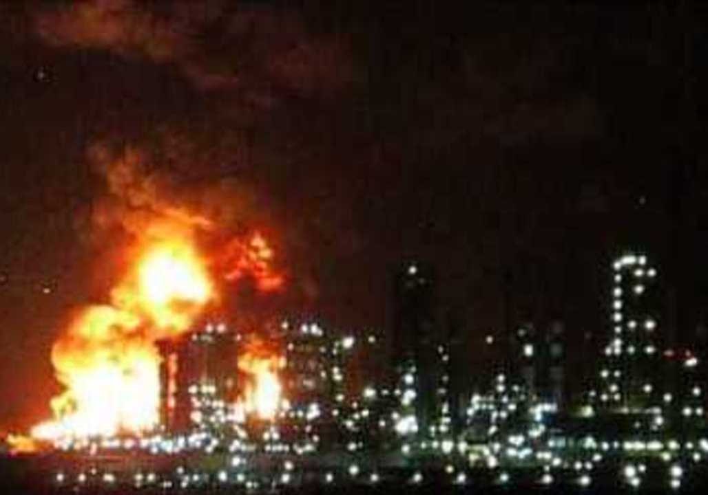 Firefighters Battle Blaze at Refinery in Milazzo