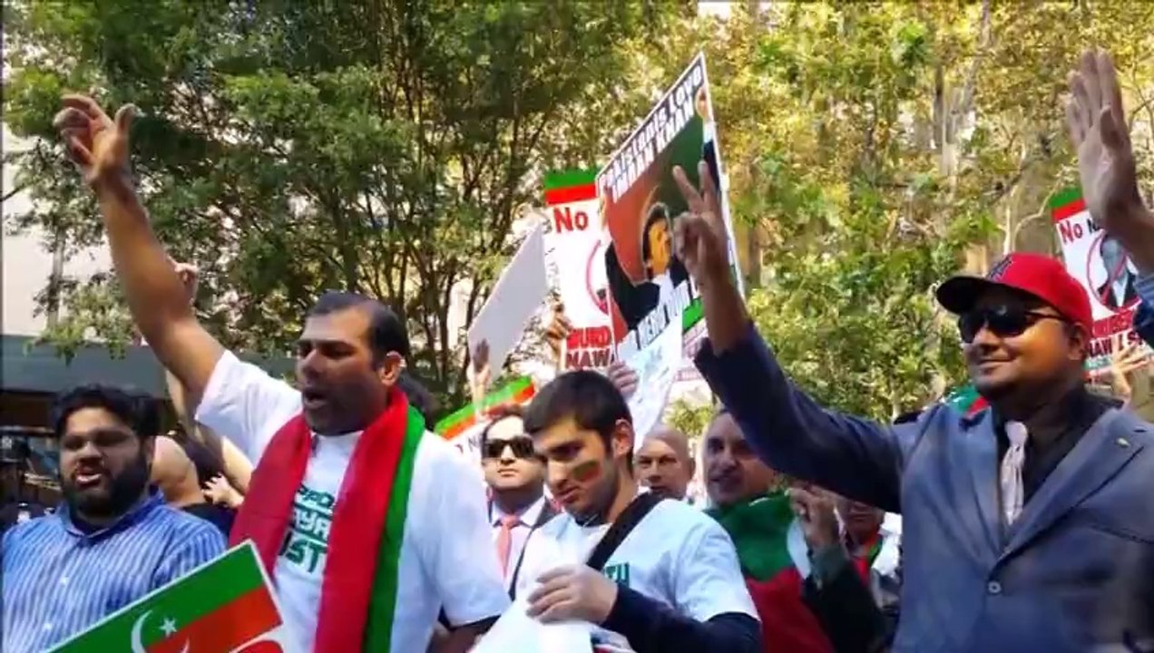 PTI Protest Infront United Nations, Pictorial View