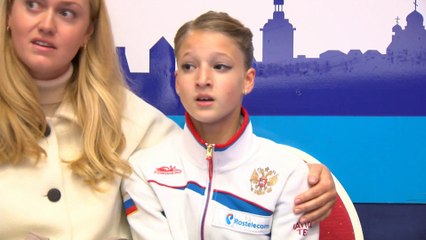 Maria Sotskova Kiss and Cry at JGP Tallin 2014 FS