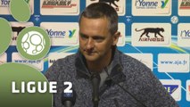 Conférence de presse AJ Auxerre - AC Arles Avignon (2-1) : Jean-Luc VANNUCHI (AJA) - Franck  DUMAS (ACA) - 2014/2015