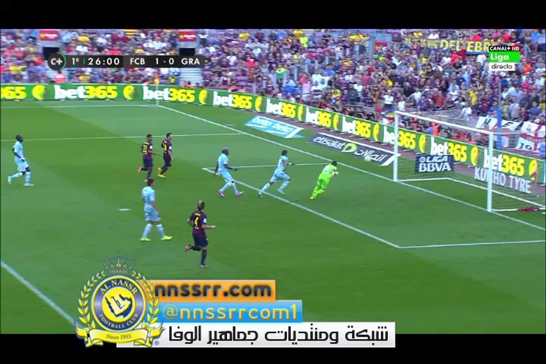 الهدف الاول لصالح #برشلونة ضد#غرناطة 1-0 | #نايمار