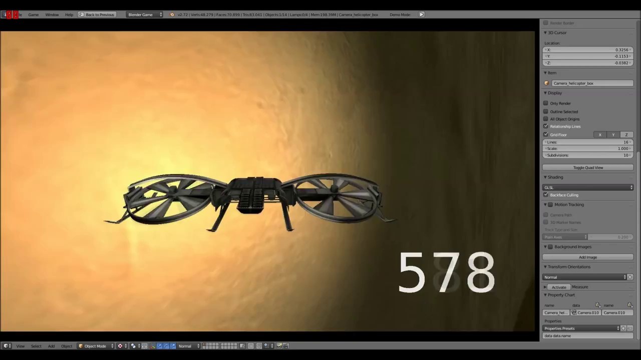 Flying drone - bge - with mouseactuator blender 2.72