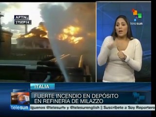 Dificultades del cuerpo de bomberos para dominar el fuego en Milazzo