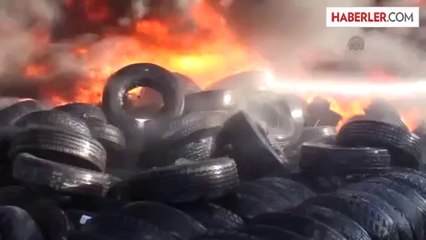 Lastik Geri Dönüşüm Fabrikasında Yangın