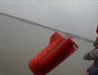 Ooooooops!!!  Free Fall Launching of Lifeboat