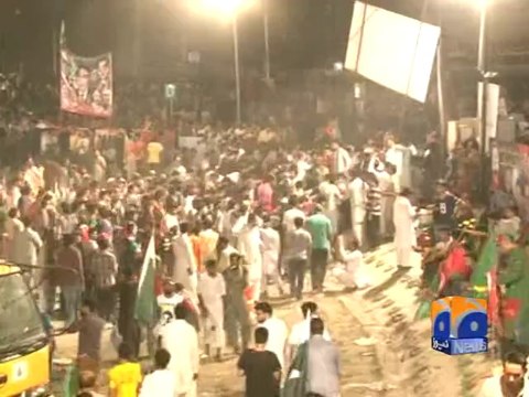 Lahore People leaving PTI rally during Imran Khan’s speech-Geo Reports-28 Sep 2014