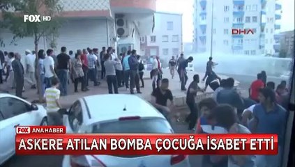 Nöbet tutan askere bomba attılar çocuğa isabet etti