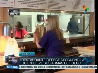 EE.UU.: en Luisiana un restaurante da descuentos por llevar armas