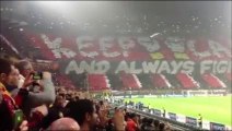Milan Barcellona 1 - 1 la coreografia della Curva Sud rossonera