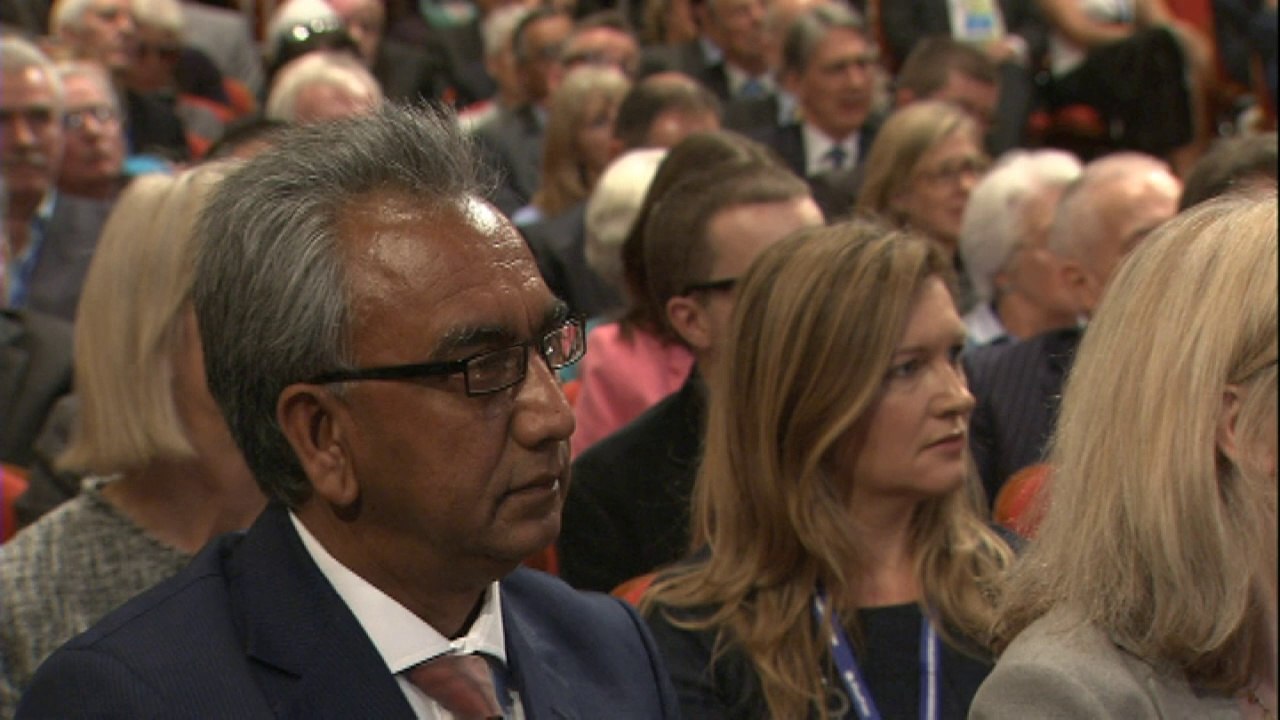 George Osborne begins his address to the Tory Conference