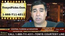 Houston Cougars vs. Central Florida Knights Free Pick Prediction College Football Point Spread Odds Betting Preview 10-2-2014