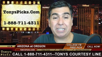 Oregon Ducks vs. Arizona Wildcats Free Pick Prediction College Football Point Spread Odds Betting Preview 10-2-2014