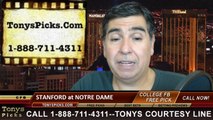 Notre Dame Fighting Irish vs. Stanford Cardinal Free Pick Prediction College Football Point Spread Odds Betting Preview 10-4-2014