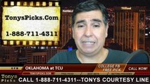 TCU Horned Frogs vs. Oklahoma Sooners Free Pick Prediction College Football Point Spread Odds Betting Preview 10-4-2014