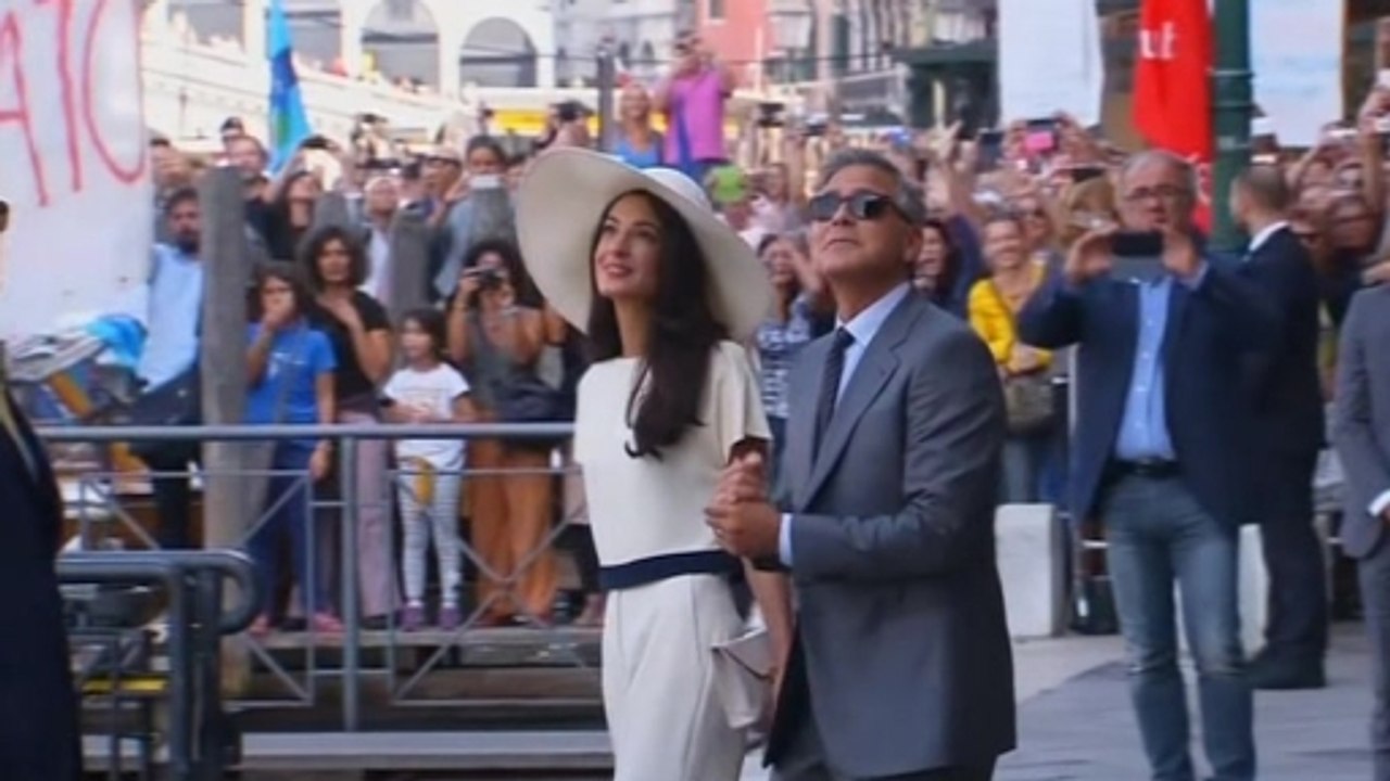 Clooney, Alamuddin formalize marriage; Lopez involved in accident