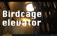 Vintage birdcage elevator at the Post Hotel in San Francisco