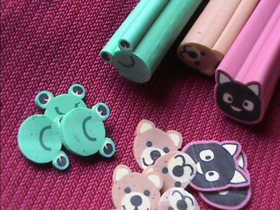 How To Cut Fimo Canes collection - Easy fimo canes nail art tutorial- fimo clay DIY fimo flower