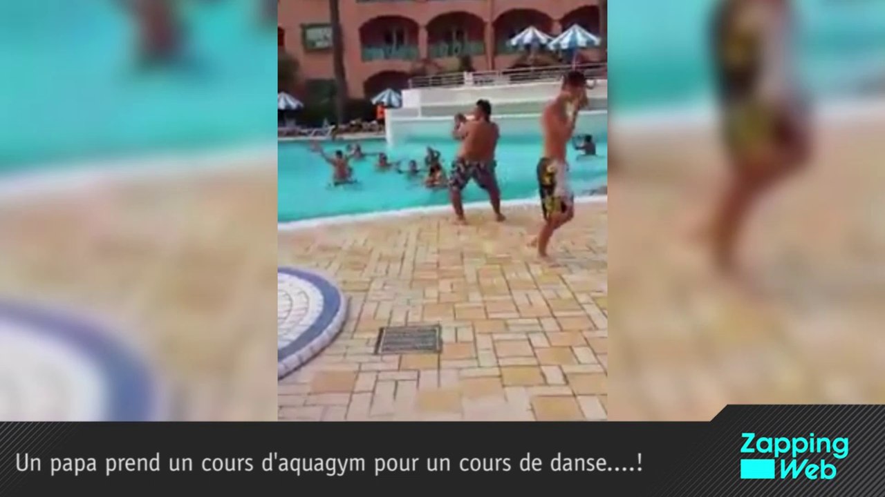 Un papa prend un cours d'aquagym pour un cours de danse ...!