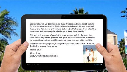 Berk Chiropractic Beverly Hills 5 Star Review from Cindy Crawford