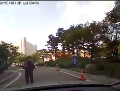 Il saute tête la première sur une voiture - fraude à l'assurance pas très efficace!