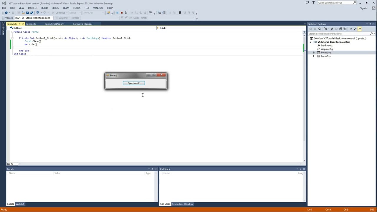 Tutorial: Basic Form Control - Visual Studio 2013 (VB.Net) - video ...