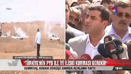 Selahattin Demirtaş Kobani'de PYD'ye Yanınızdayız mesajı verdi
