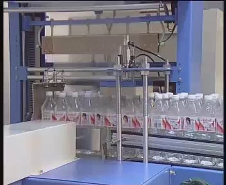 Máy cắt dán màng co block chai tự động/ máy rút màng co lốc 6 chai, 12 chai, 24 chai tự động