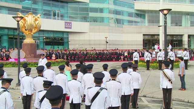 Hong Kong holds flag-raising ceremony to mark China anniversary