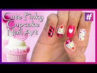 Cute Pinky Cupcake Nail Art | Cute Nail Art Tutorial