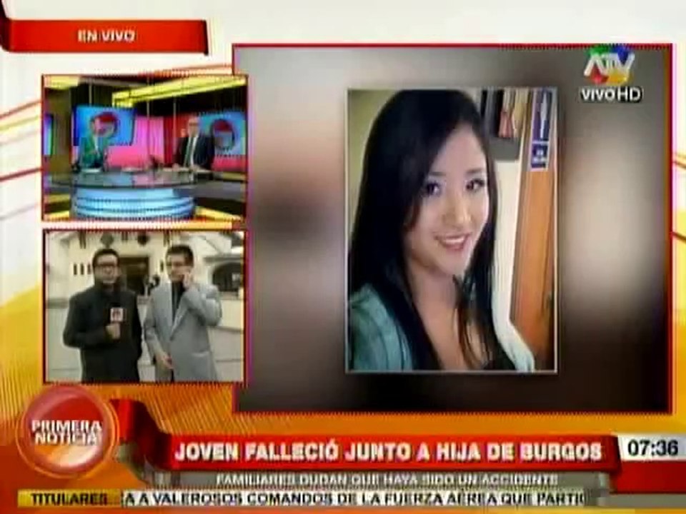 Muerte de hija de Burgos habría sido por un atentado