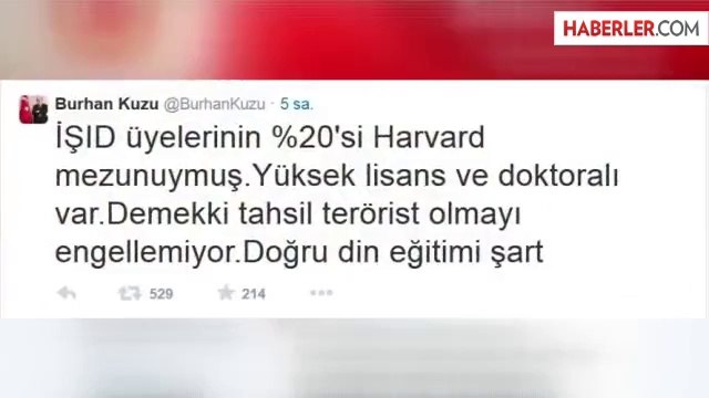 Burhan Kuzu'nun IŞİD Tweet'i Sosyal Medyada Olay Oldu